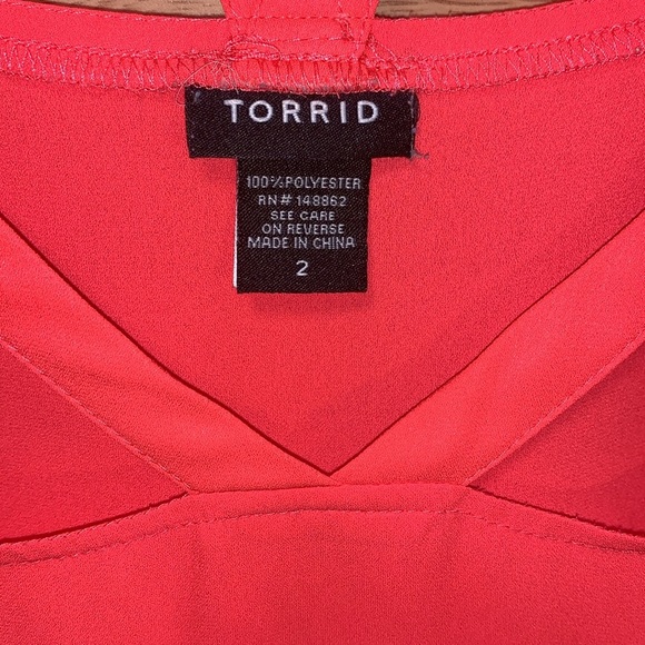 Torrid Neon Orange Size 2 Blouse Blouse - Picture 4 of 6